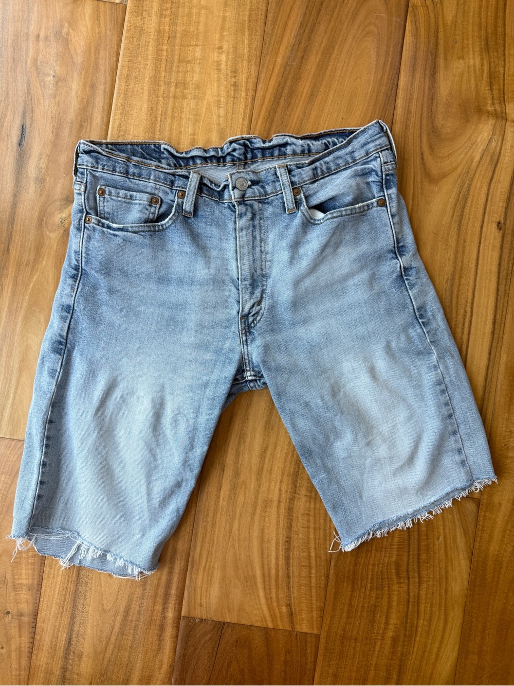 Levi's Light Wash Cutoff Denim Bermuda Shorts